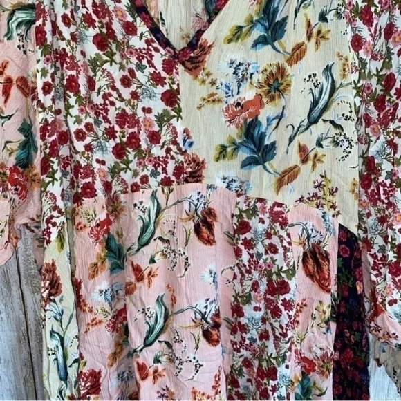 Umgee Hippie Dippie Boho Mixed Print Peasant Dress - Picture 4 of 7